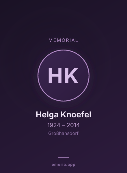 Memorial portrait of Helga Knoefel