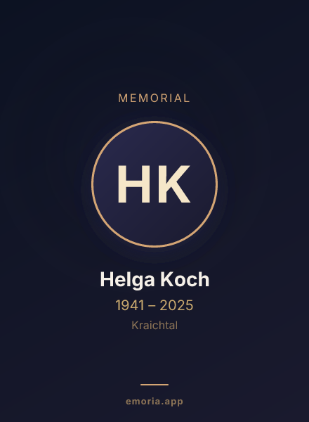 Memorial portrait of Helga Koch