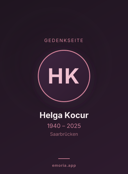 Gedenkportrait von Helga Kocur