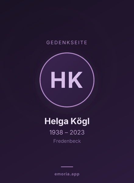 Gedenkportrait von Helga Kögl