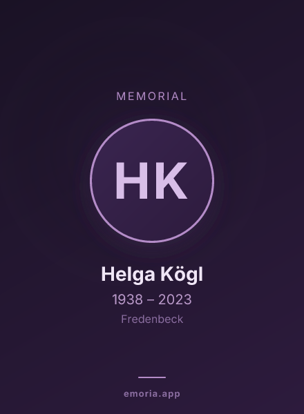 Memorial portrait of Helga Kögl