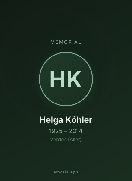 Memorial portrait of Helga Köhler