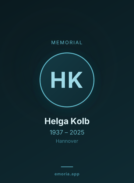 Memorial portrait of Helga Kolb