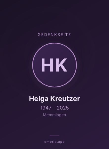 Gedenkportrait von Helga Kreutzer
