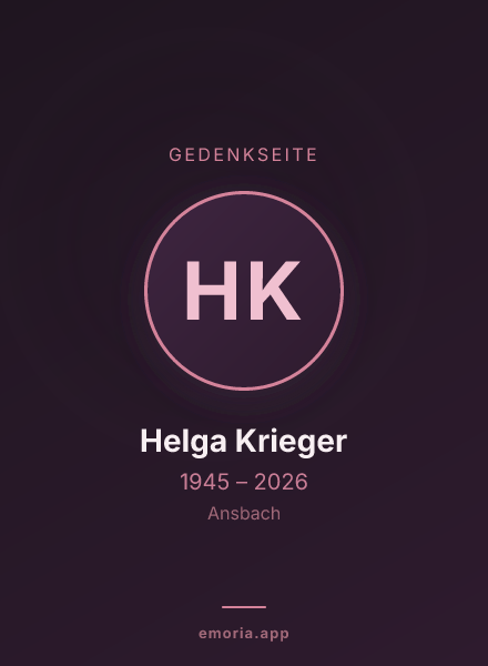 Gedenkportrait von Helga Krieger