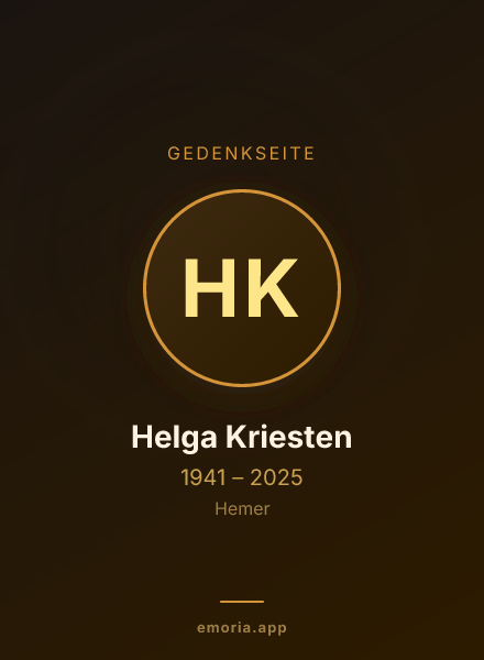 Gedenkportrait von Helga Kriesten