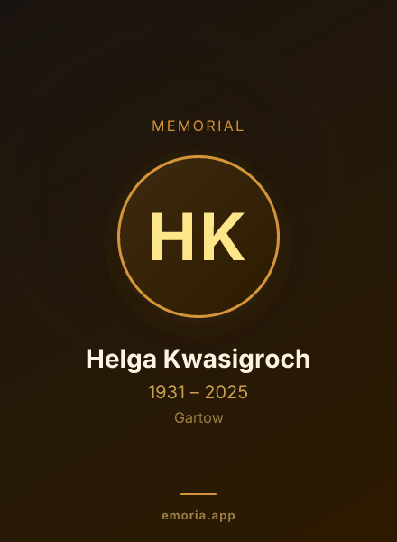 Memorial portrait of Helga Kwasigroch
