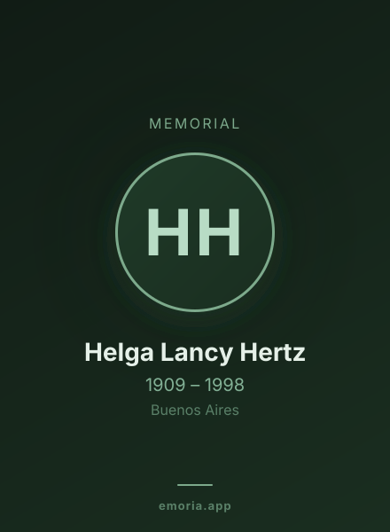 Memorial portrait of Helga Lancy Hertz