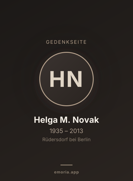 Gedenkportrait von Helga M. Novak