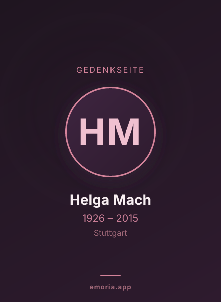 Gedenkportrait von Helga Mach