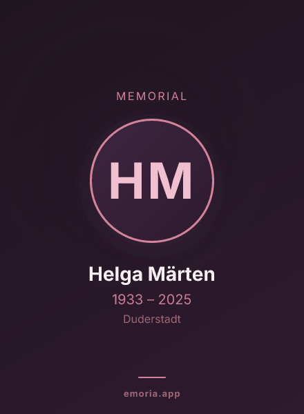 Memorial portrait of Helga Märten
