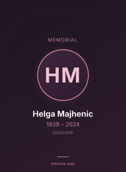 Memorial portrait of Helga Majhenic