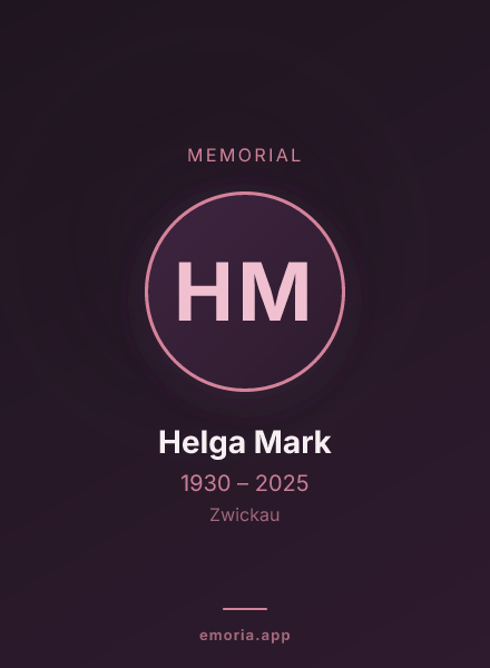 Memorial portrait of Helga Mark