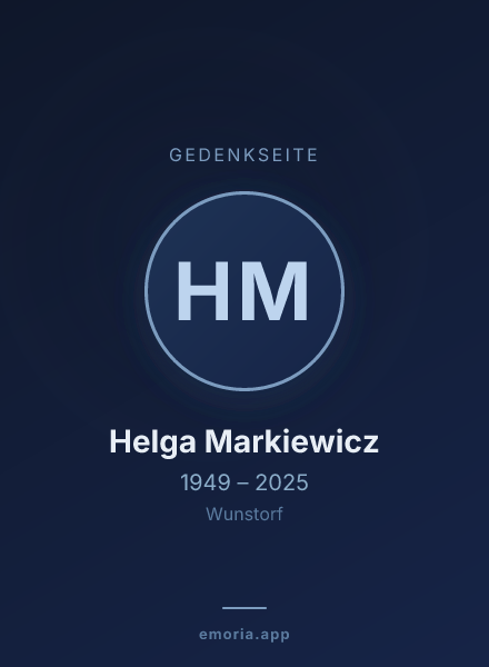 Gedenkportrait von Helga Markiewicz
