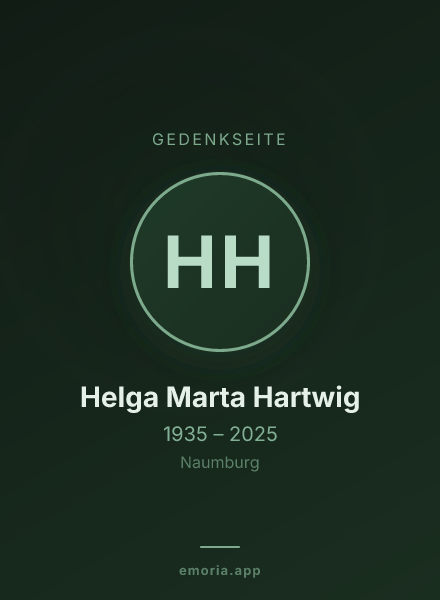 Gedenkportrait von Helga Marta Hartwig
