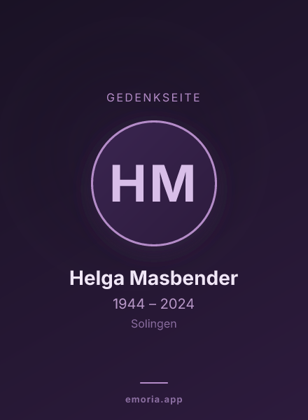 Gedenkportrait von Helga Masbender