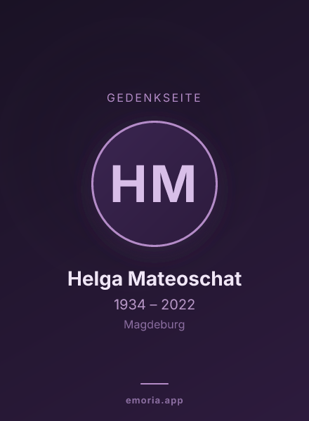 Gedenkportrait von Helga Mateoschat