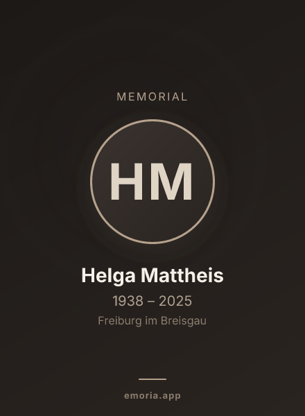 Memorial portrait of Helga Mattheis