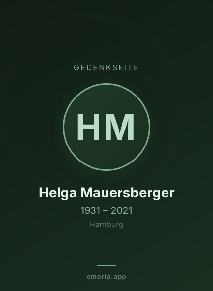 Gedenkportrait von Helga Mauersberger