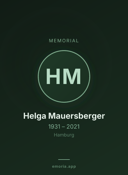 Memorial portrait of Helga Mauersberger