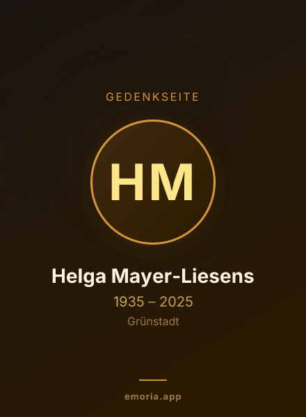 Gedenkportrait von Helga Mayer-Liesens
