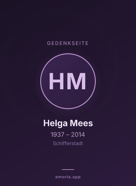Gedenkportrait von Helga Mees
