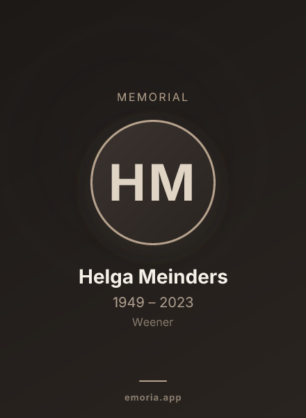 Memorial portrait of Helga Meinders