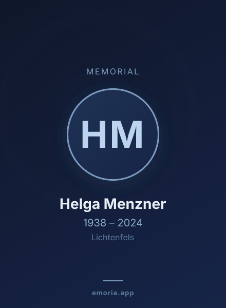 Memorial portrait of Helga Menzner