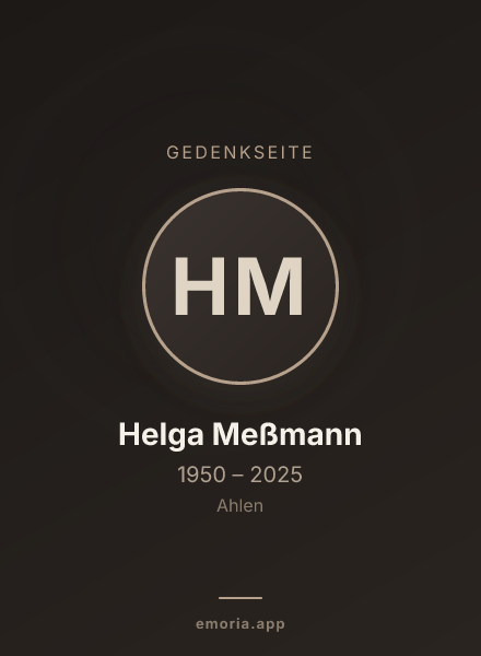 Gedenkportrait von Helga Meßmann