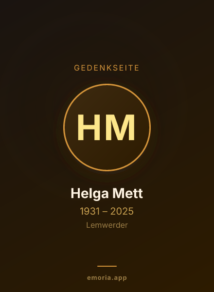 Gedenkportrait von Helga Mett