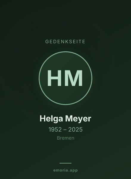 Gedenkportrait von Helga Meyer