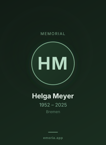 Memorial portrait of Helga Meyer