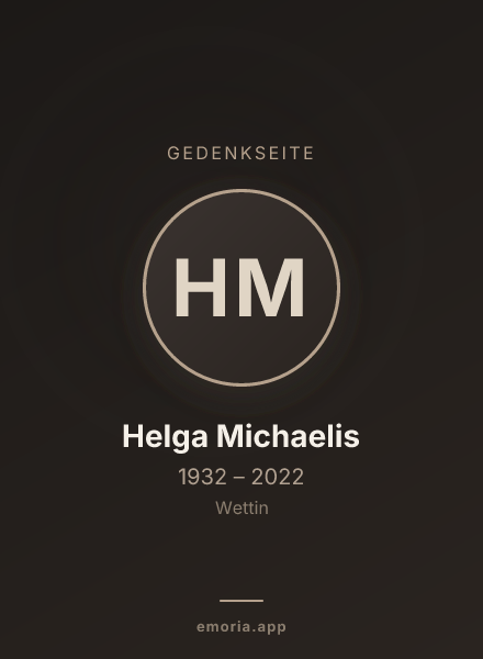 Gedenkportrait von Helga Michaelis