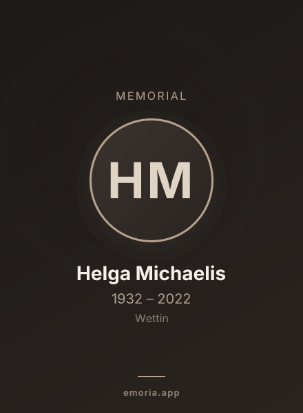 Memorial portrait of Helga Michaelis