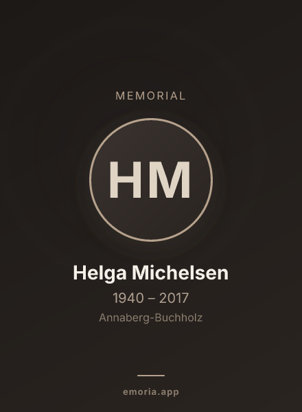 Memorial portrait of Helga Michelsen