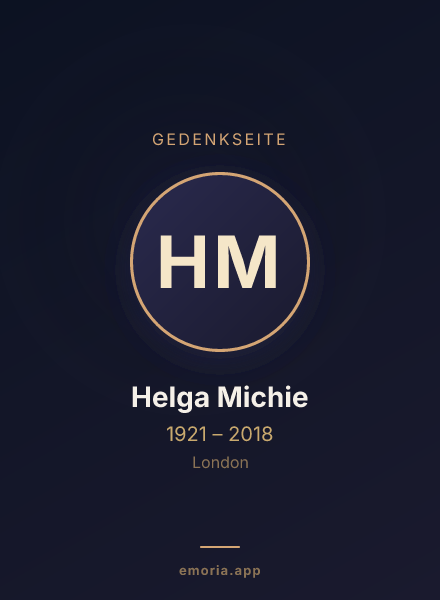 Gedenkportrait von Helga Michie
