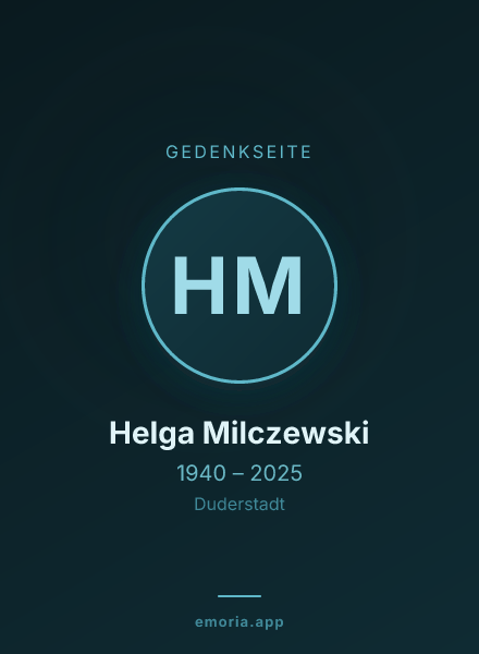 Gedenkportrait von Helga Milczewski