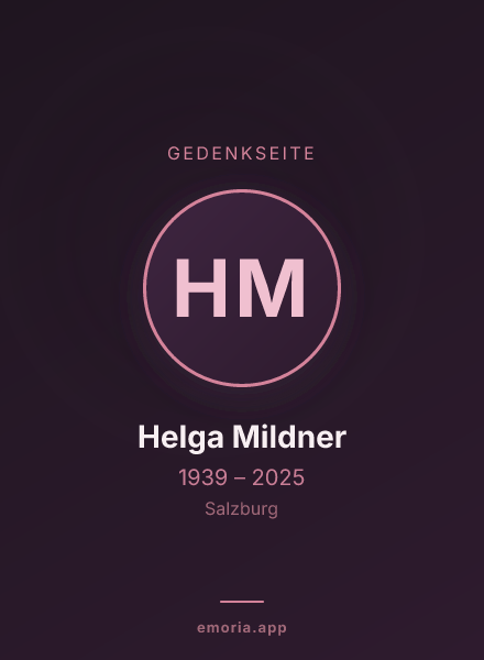 Gedenkportrait von Helga Mildner
