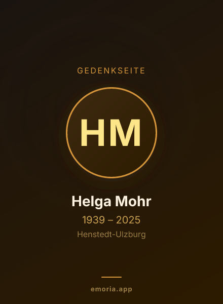 Gedenkportrait von Helga Mohr