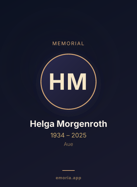 Memorial portrait of Helga Morgenroth