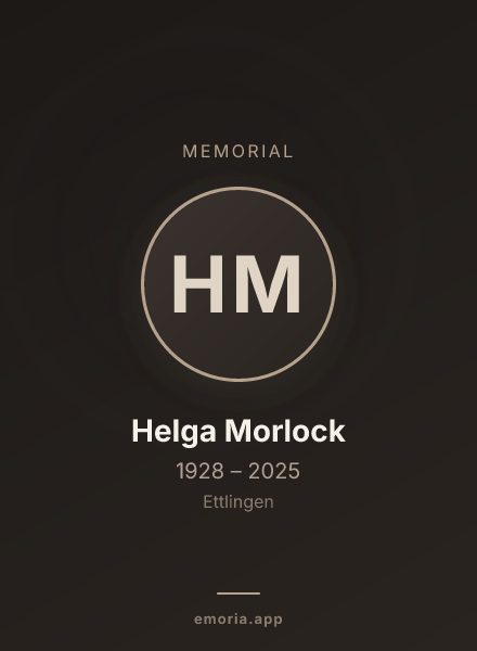 Memorial portrait of Helga Morlock