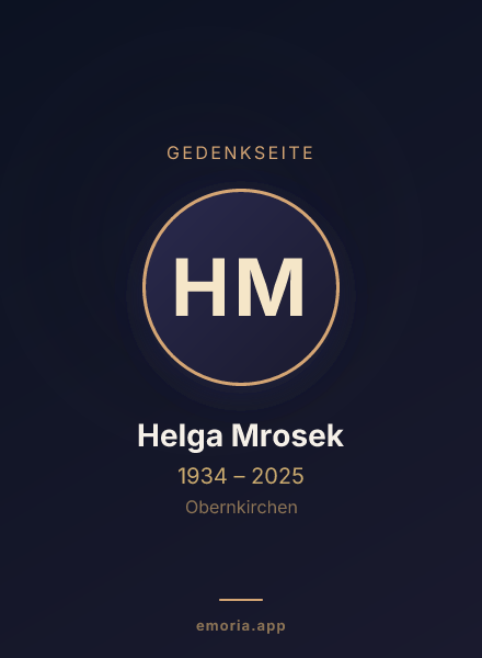 Gedenkportrait von Helga Mrosek