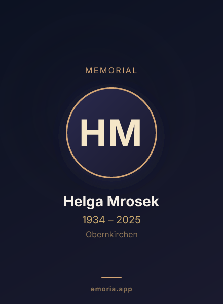 Memorial portrait of Helga Mrosek