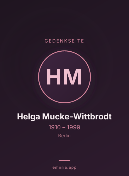 Gedenkportrait von Helga Mucke-Wittbrodt