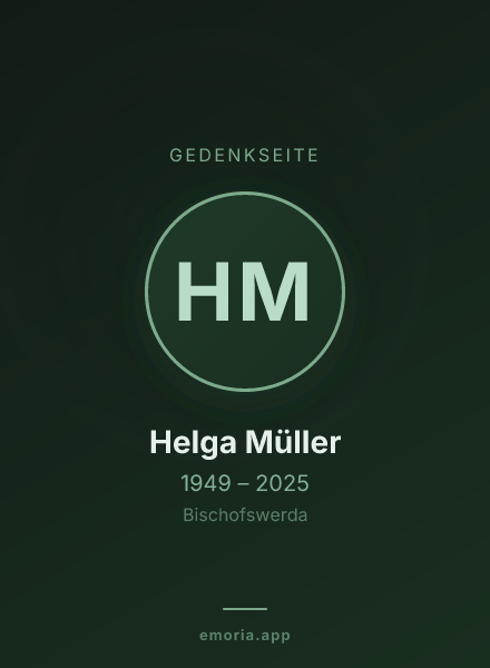 Gedenkportrait von Helga Müller