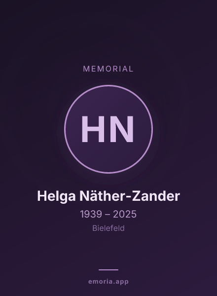 Memorial portrait of Helga Näther-Zander