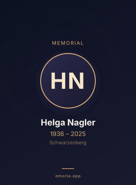 Memorial portrait of Helga Nagler