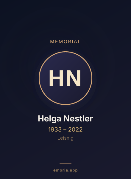 Memorial portrait of Helga Nestler