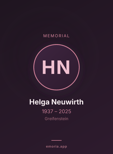 Memorial portrait of Helga Neuwirth
