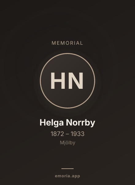 Memorial portrait of Helga Norrby